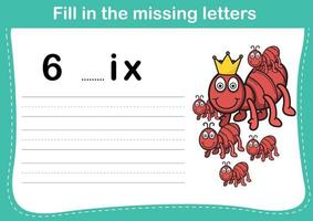 Fill in the missing letters vector