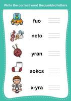 Write the correct word the jumbled letters vector