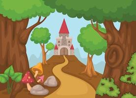 castle in forest vector