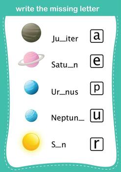 write the missing letter vector