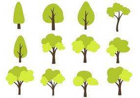 ilustración de bosque de árbol plano vector