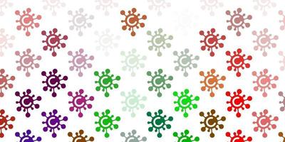 Telón de fondo de vector multicolor claro con símbolos de virus.