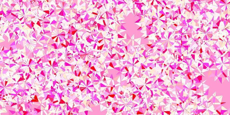 Light Pink vector background with christmas snowflakes.