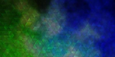 Light Blue, Green vector pattern with lines, triangles.