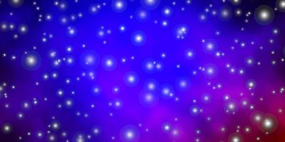 Dark Blue, Red vector background with colorful stars.