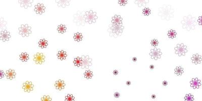 Light Pink, Yellow vector natural artwork with flowers.