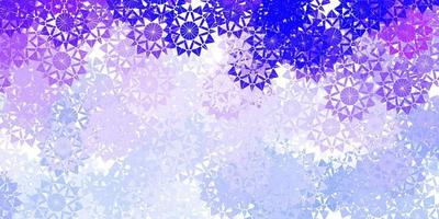 Light Purple vector background with christmas snowflakes.