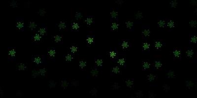 Dark green vector pattern with coronavirus elements.