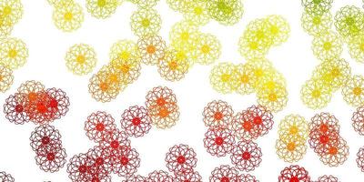 Light Green, Red vector doodle texture with flowers.