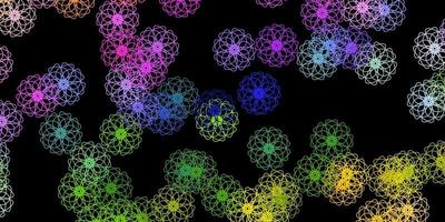 Dark Multicolor vector backdrop with chaotic shapes.