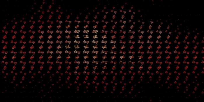 patrón de vector naranja oscuro con elementos mágicos.