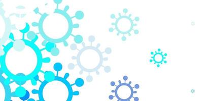 Light BLUE vector pattern with coronavirus elements.