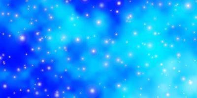 Light BLUE vector background with colorful stars.