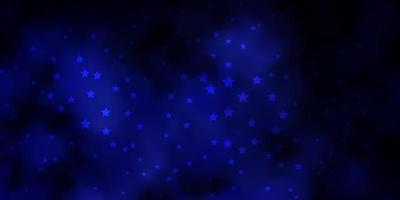 Dark Purple vector background with small and big stars.