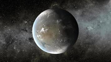 concepto del artista que representa kepler 62f, un planeta en la constelación de lyra foto