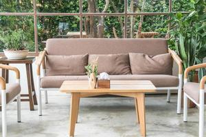 Empty wood chair decoration in living room photo