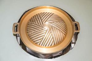 Brass Pan use electricity for BBQ grill photo