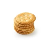 Cracker cookies isolated on white background with clipping path photo