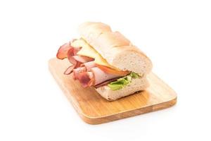 Ham and salad submarine sandwich photo