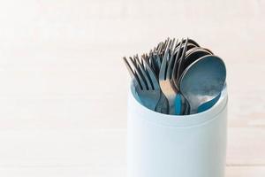 Cutlery holder spoon and fork photo