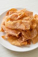 Taro Chips - fried or baked sliced taro photo