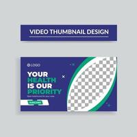 Healthcare Video Thumbnail and Web Banner Template. Thumbnail Design vector