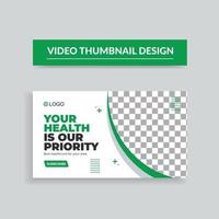 Healthcare Video Thumbnail and Web Banner Template. Thumbnail Design vector