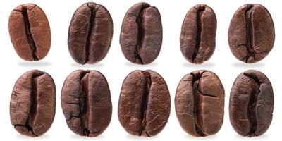 collection of coffee beans on a white background