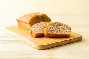 Homemade banana bread sliced photo