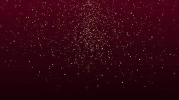 Gold Glitter Floating Particles on red dark Background video
