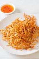 Fried Enoki Mushroom or Golden Needle Mushroom photo