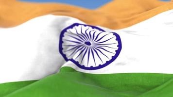 close-up van wuivende Indiase vlag video
