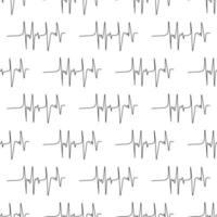Seamless pattern made from the electrocardiograms. Isolated on white