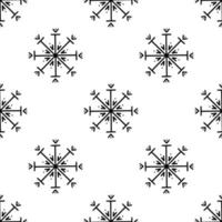 Seamless pattern made from doodle abstract snowflakes vector