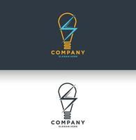 electric bulb logo and electronic logo template vector