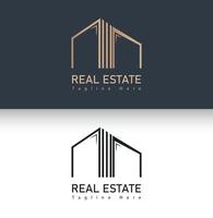 plantilla mínima de logotipo de bienes raíces vector