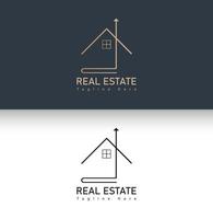 Minimal real estate logo template vector