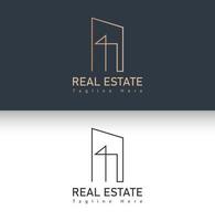 Minimal real estate logo template vector