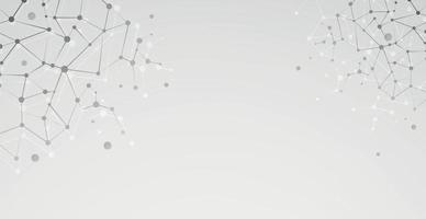 Abstract white background with lines and circles - Vector