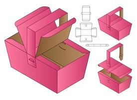 caja de embalaje plantilla troquelada design.3d maqueta vector