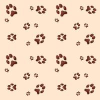 Pattern of cat or dog footprints on beige background vector