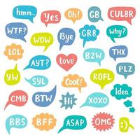 Seamless Pattern with Hand Drawn Internet Acronyms vector