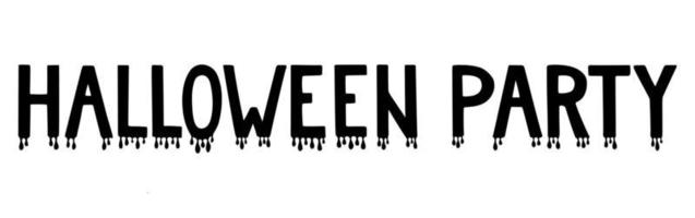 Handwritten lettering phrase halloween party with dripping blood. vector