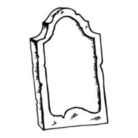 Vintage shabby hand drawn doodle sketch black outline  gravestone vector