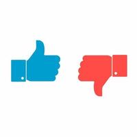 Thumbs up and down like and dislike social icon sign set. vector
