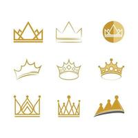 royal king queen crown elegante diseño de logotipo de lujo vector