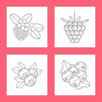 a set of colorings for children of preschool age, berries vector