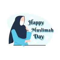 celebración del día mundial de la mujer musulmana vector