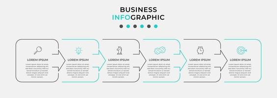 Plantilla de diseño infográfico con iconos y 6 opciones o pasos. vector