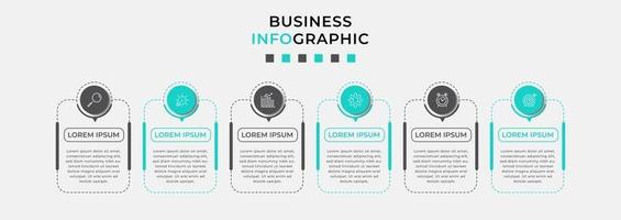 Infographic design template with icons and 6 options or steps vector